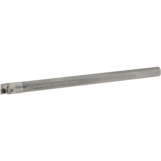 Kennametal 1950459 Indexable Boring Bar E06MCSER2, 0.421" Min Bore Dia, Right Hand Cut, 3/8" Shank Dia, 5 &deg Lead Angle, Solid Carbide (Shank), Steel (Head)