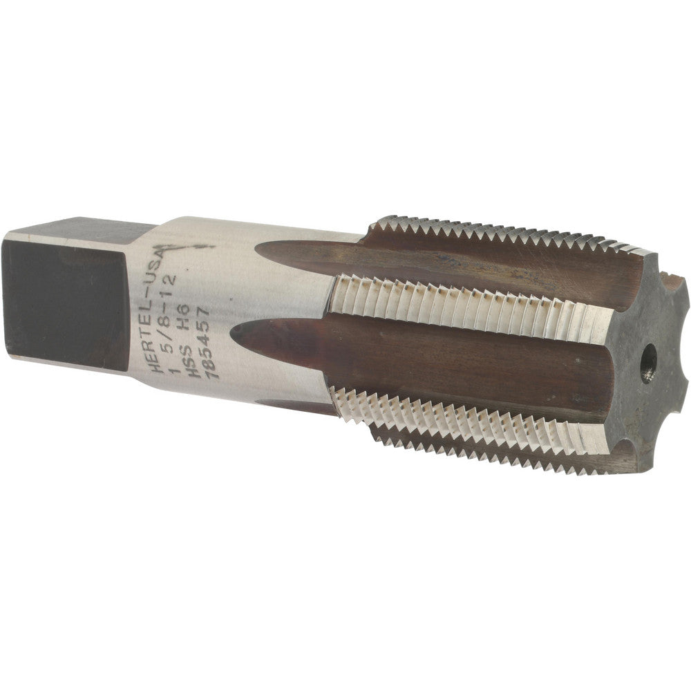 Hertel 87058 1-5/8 - 12 Plug RH H6 Bright High Speed Steel 6-Flute Straight Flute Hand Tap