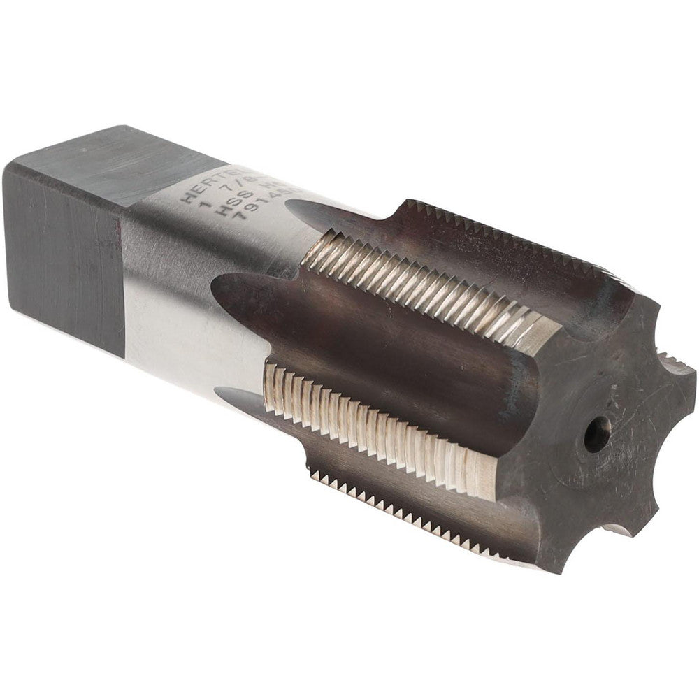 Hertel 87062 Straight Flutes Tap 1-7/8-12, UNS, 6 Flutes, Plug, High Speed Steel, Bright/Uncoated