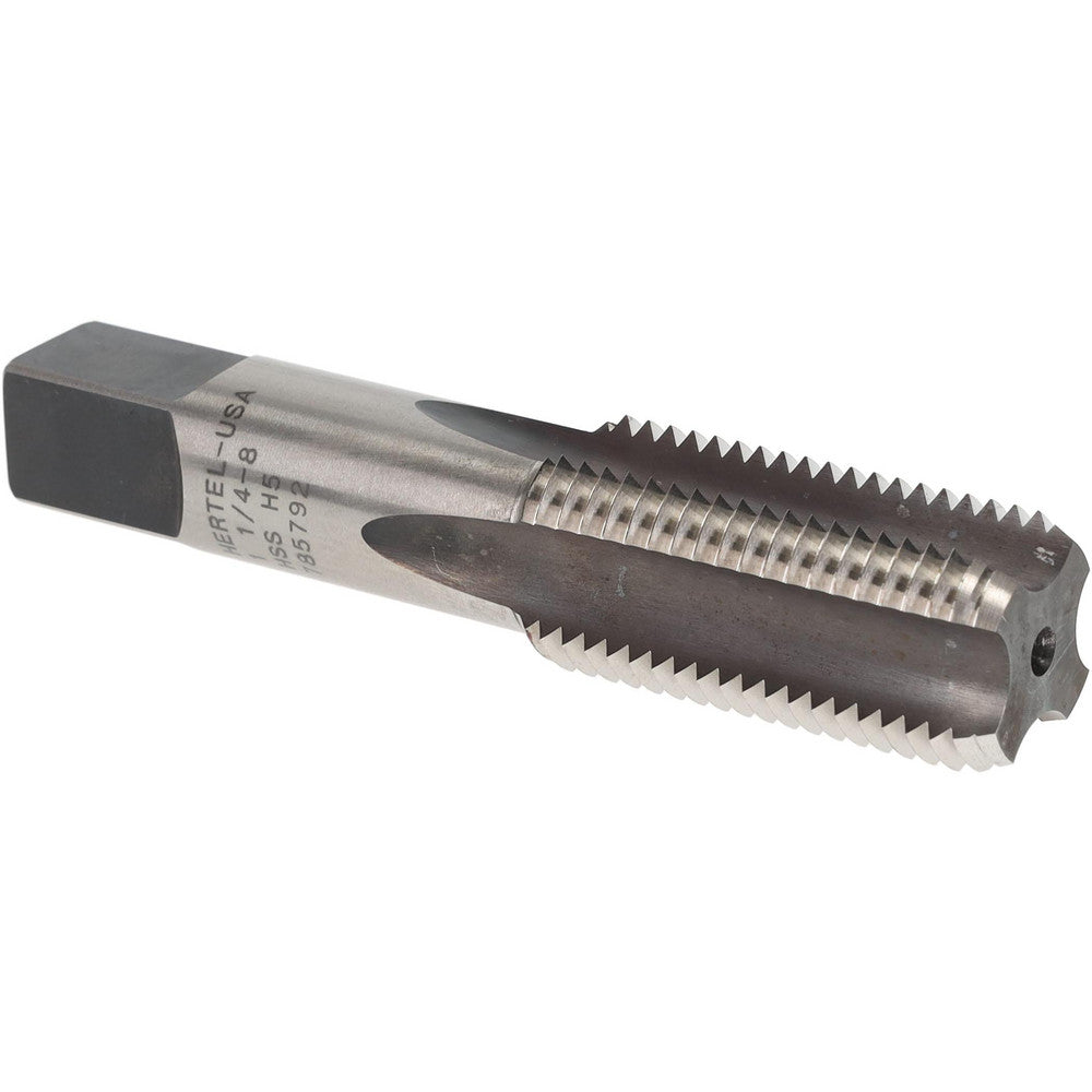 Hertel 87023 Straight Flutes Tap 1-1/4-8, UNS, 4 Flutes, Bottoming, High Speed Steel, Bright/Uncoated