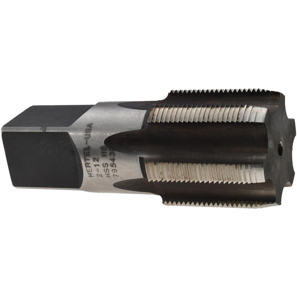 Hertel 87064 Straight Flute Tap 2-12 UNF, 6 Flutes, Plug, High Speed Steel, Bright/Uncoated
