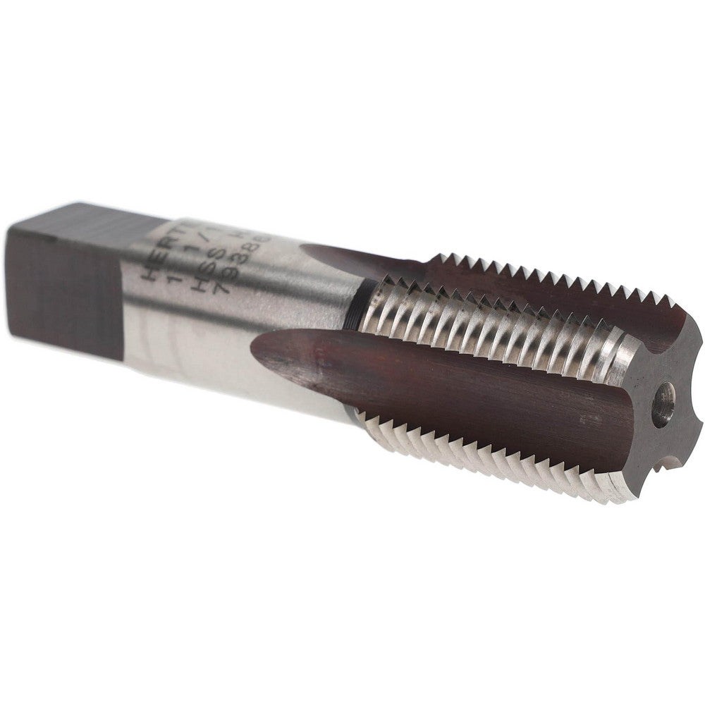 Hertel 87053 Straight Flute Tap 1-1/16-12 UNS, 4 Flutes, Bottoming, High Speed Steel, Bright/Uncoated
