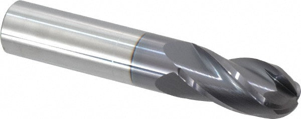Hertel EM250040 Ball End Mill 5/8" Dia, 1-1/4" LOC, 4 Flute, Solid Carbide