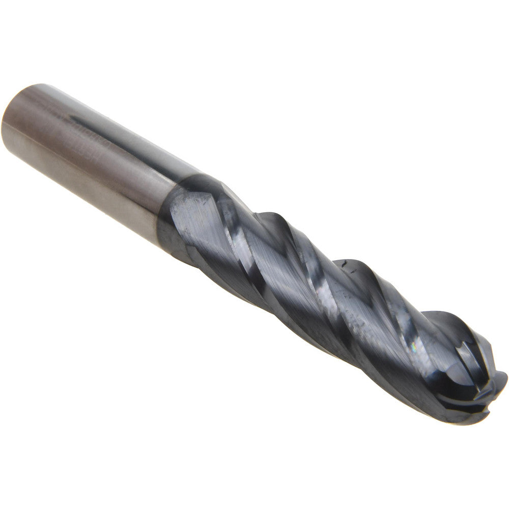 Hertel EM060032 Ball End Mill 1/2" Dia, 2" LOC, 4 Flute, Solid Carbide