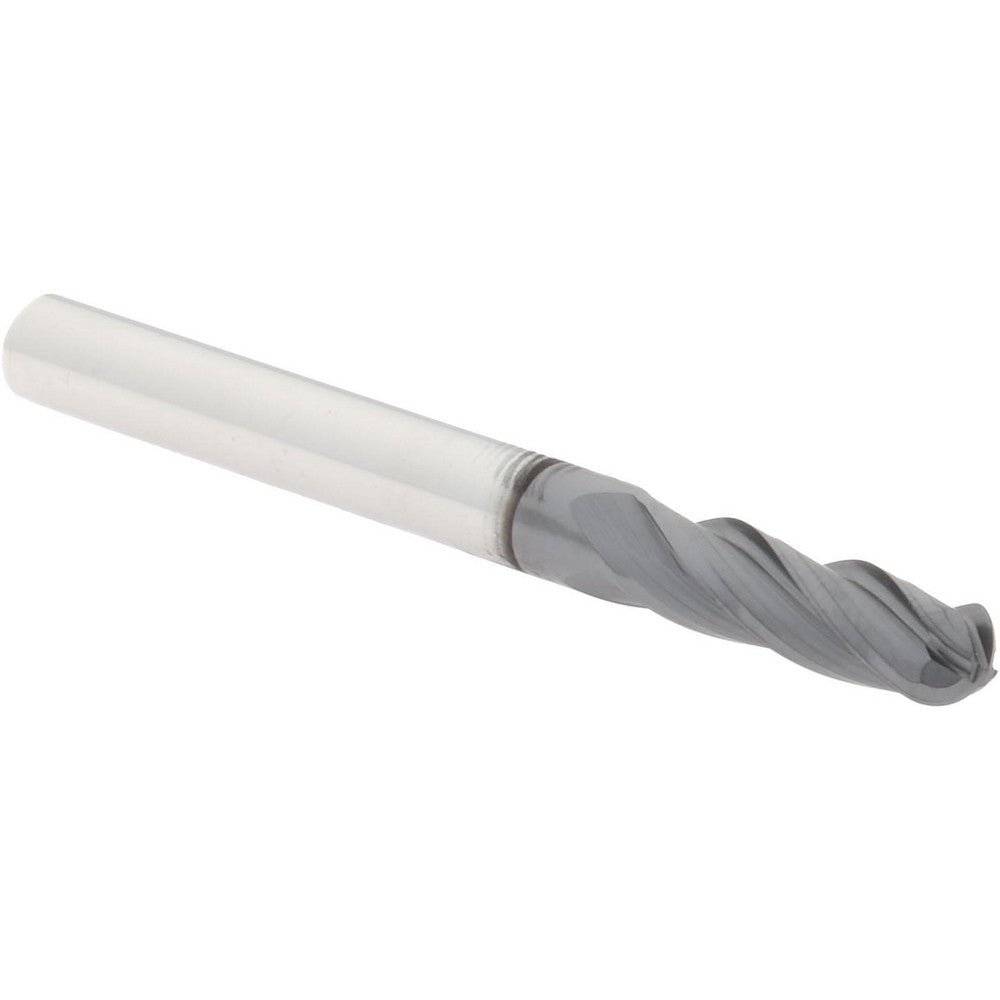 Hertel EM250012 Ball End Mill 3/16" Dia, 5/8" LOC, 4 Flute, Solid Carbide