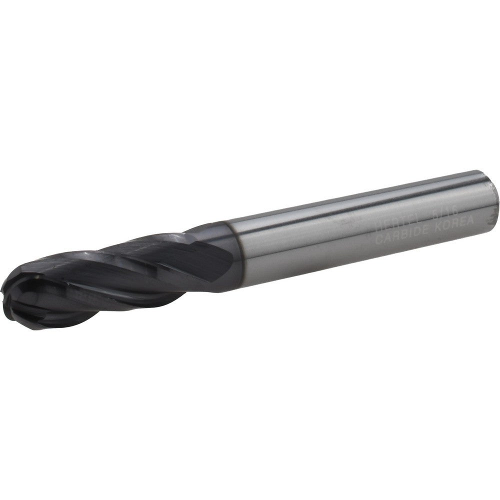 Hertel EM250020 Ball End Mill 5/16" Dia, 13/16" LOC, 4 Flute, Solid Carbide