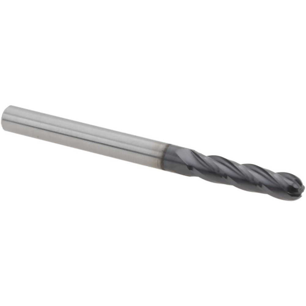 Hertel EM250008 Ball End Mill 1/8" Dia, 1/2" LOC, 4 Flute, Solid Carbide