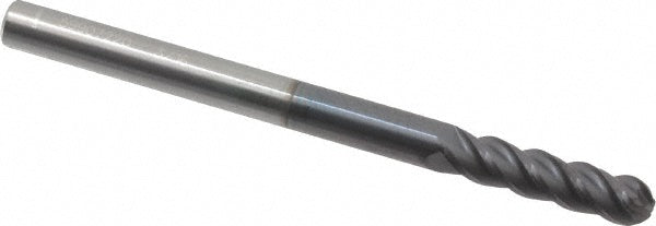 Hertel EM060012 Ball End Mill 3/16" Dia, 3/4" LOC, 4 Flute, Solid Carbide