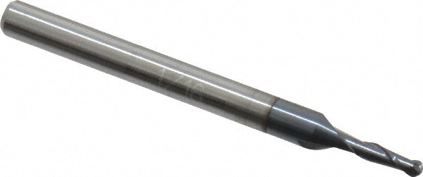 Hertel EM99924478 Ball End Mill 1/16" Dia, 3/16" LOC, 2 Flute, Solid Carbide