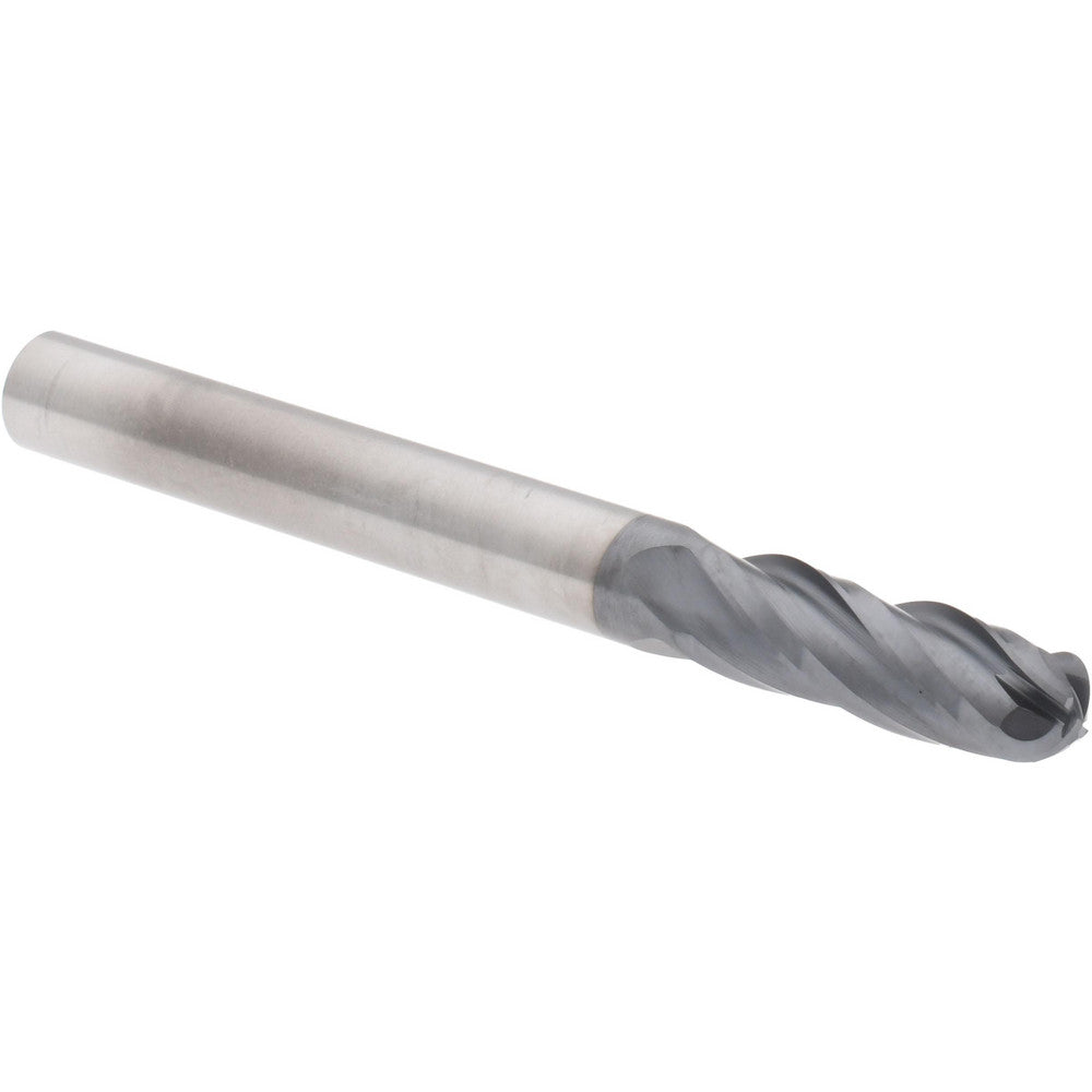 Hertel EM250016 Ball End Mill 1/4" Dia, 3/4" LOC, 4 Flute, Solid Carbide