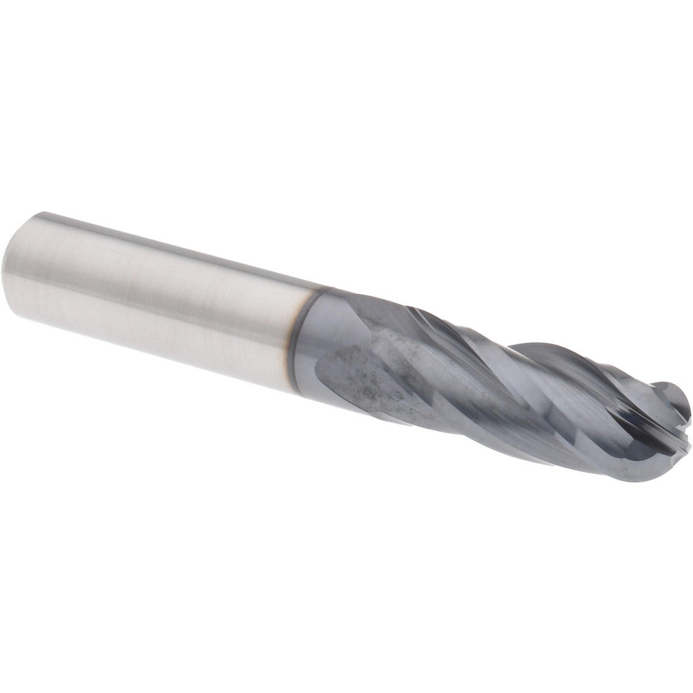 Hertel EM250024 Ball End Mill 3/8" Dia, 1" LOC, 4 Flute, Solid Carbide