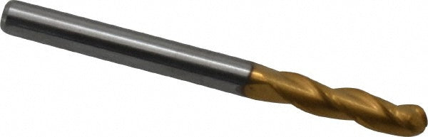 Hertel E699924730 Ball End Mill 1/8" Dia, 1/2" LOC, 3 Flute, Solid Carbide