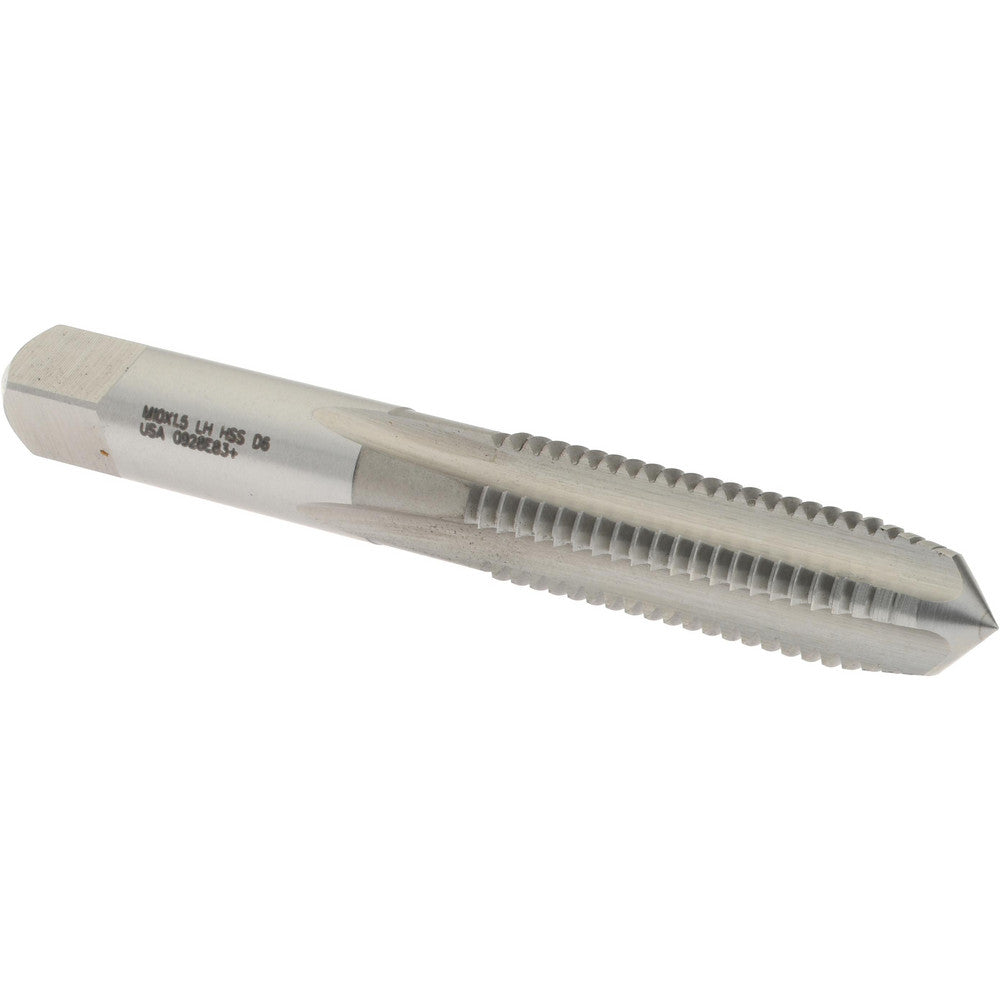 Hertel K029100AS Straight Flute Tap M10x1.5 Metric Coarse, 4 Flute, Plug Chamfer, 6H Class of Fit, High-Speed Steel, Bright/Uncoated Finish