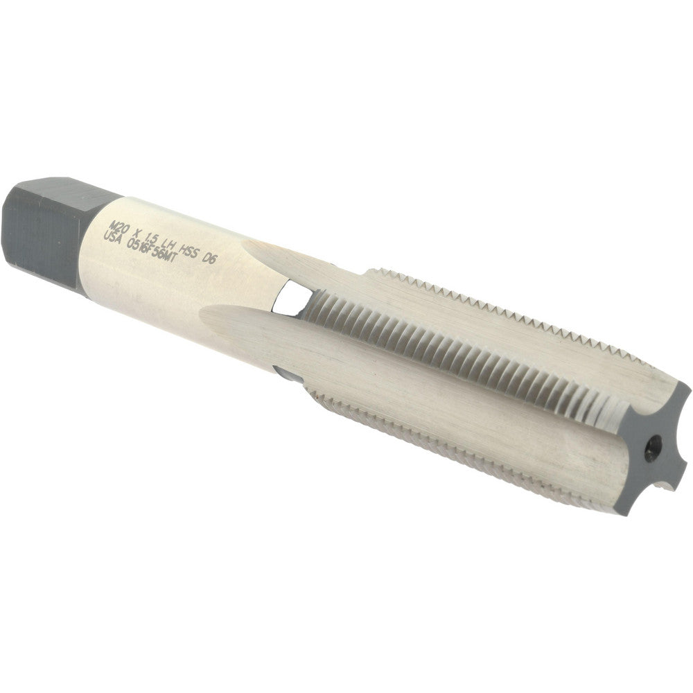 Hertel K029199AS Straight Flute Tap M20x1.5 Metric Fine, 4 Flute, Plug Chamfer, High-Speed Steel, Bright/Uncoated Finish