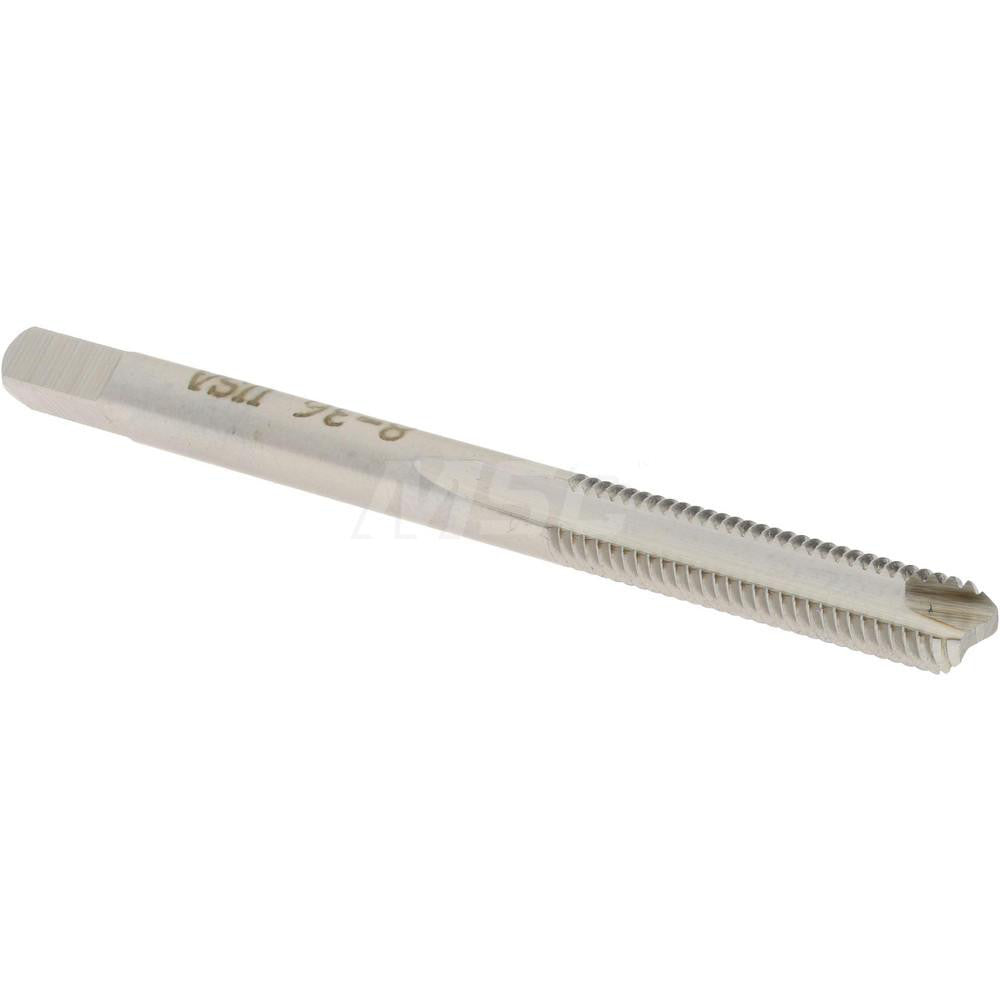 Hertel K008223AS Spiral Point Tap #8-36 UNF, 2 Flutes, Bottoming Chamfer, 2B/3B Class of Fit, HSS, Bright/Uncoated Coated
