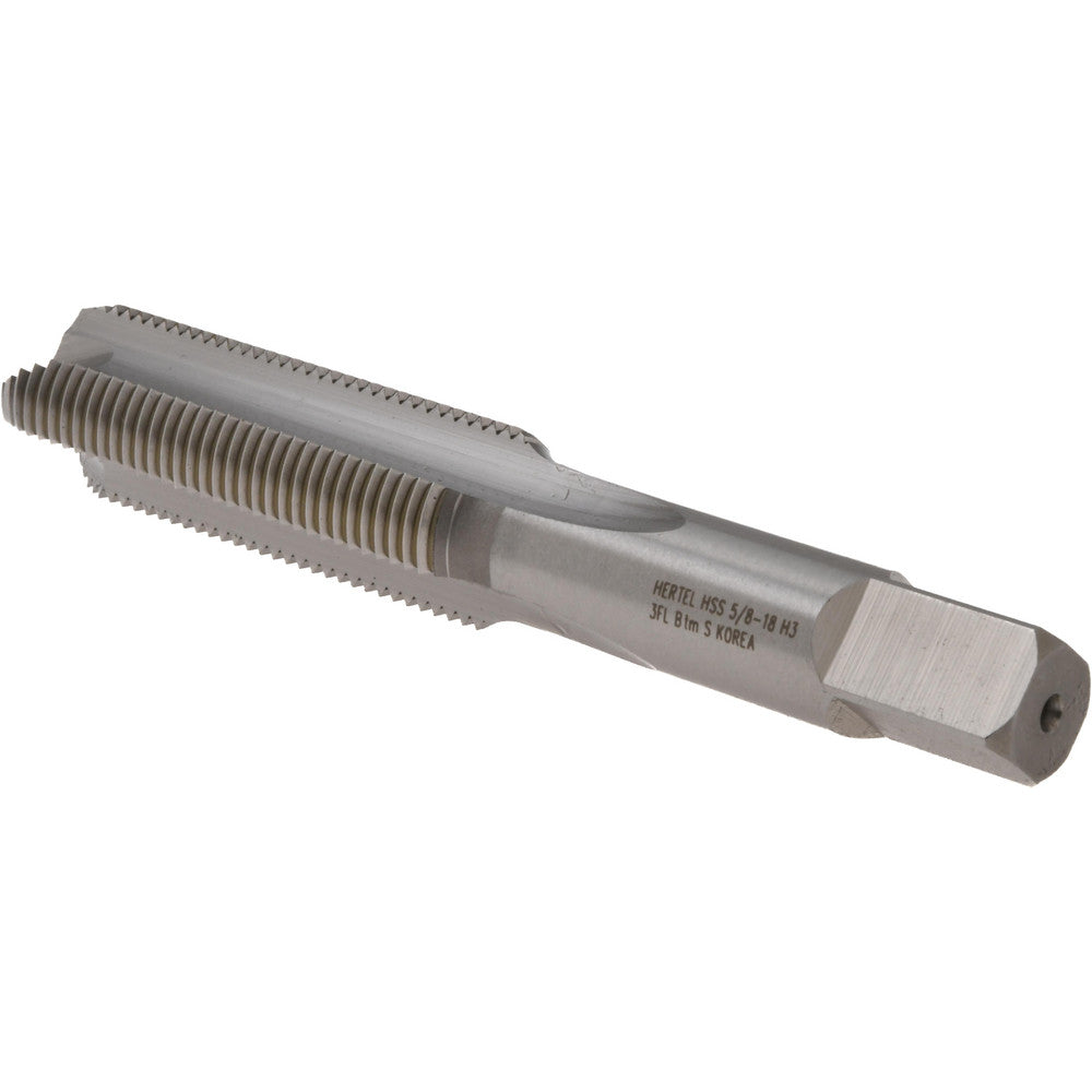 Hertel K099422AS Spiral Point Tap 5/8-18 UNF, 3 Flutes, Bottoming Chamfer, 3B Class of Fit, HSS, Bright/Uncoated Coated