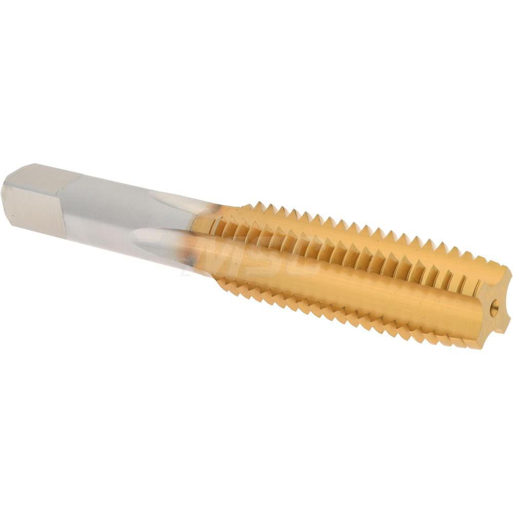 Hertel K008561AS25 Straight Flute Tap 5/8-11 UNC, 4 Flute, Plug Chamfer, 3B Class of Fit, High-Speed Steel, Titanium Nitride Finish