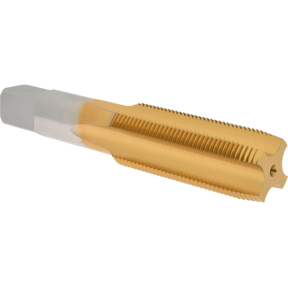 Hertel K008643AS25 Straight Flute Tap 1-14 UNS, 4 Flute, Plug Chamfer, 3B Class of Fit, High-Speed Steel, Titanium Nitride Finish