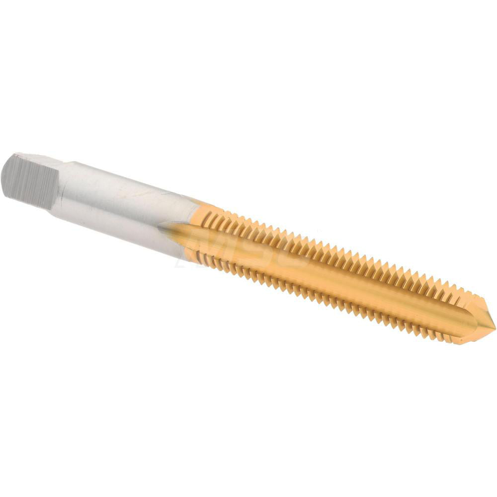 Hertel K008409AS25 Straight Flute Tap 5/16-24 UNF, 4 Flute, Plug Chamfer, 3B Class of Fit, High-Speed Steel, Titanium Nitride Finish