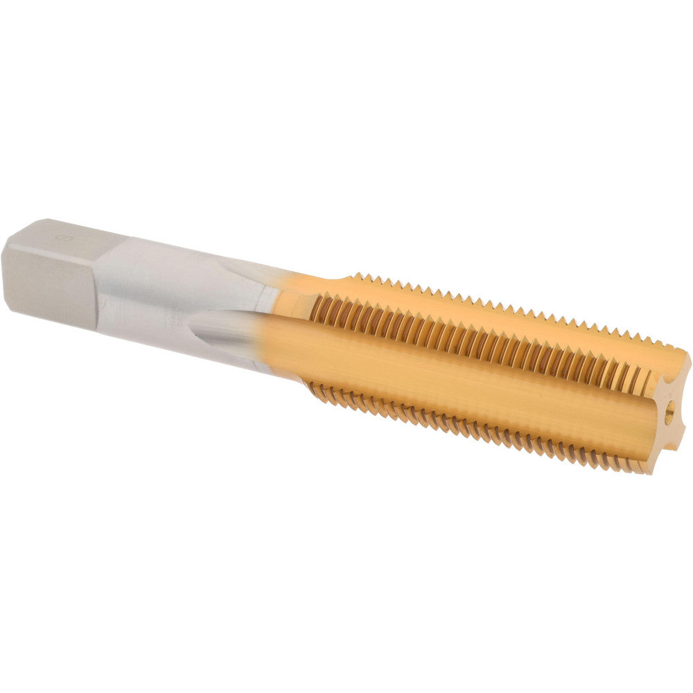 Hertel K008624AS25 Straight Flute Tap 7/8-14 UNF, 4 Flute, Plug Chamfer, 3B Class of Fit, High-Speed Steel, Titanium Nitride Finish