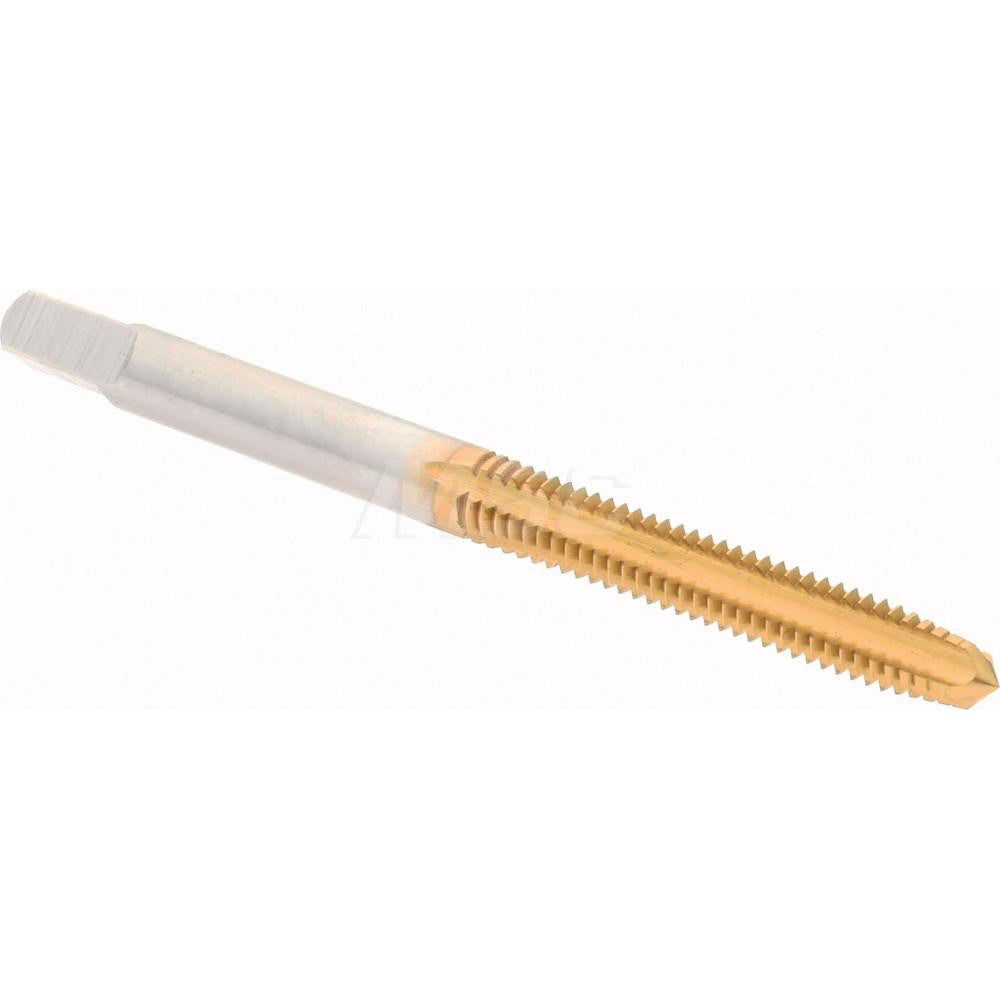 Hertel K008192AS25 Straight Flute Tap #8-32 UNC, 4 Flute, Plug Chamfer, 2B Class of Fit, High-Speed Steel, Titanium Nitride Finish