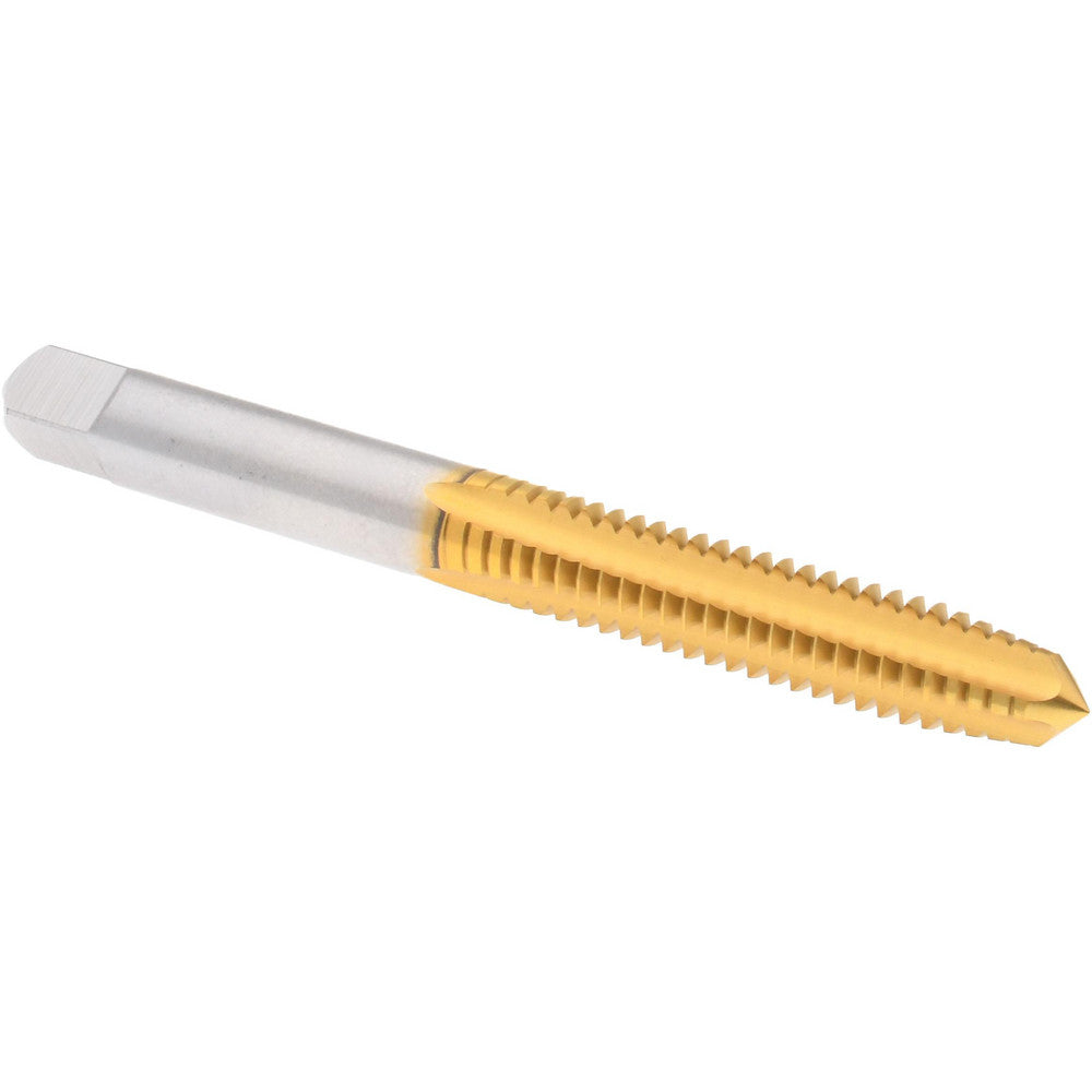 Hertel K008320AS25 Straight Flute Tap 1/4-20 UNC, 4 Flute, Plug Chamfer, 3B Class of Fit, High-Speed Steel, Titanium Nitride Finish