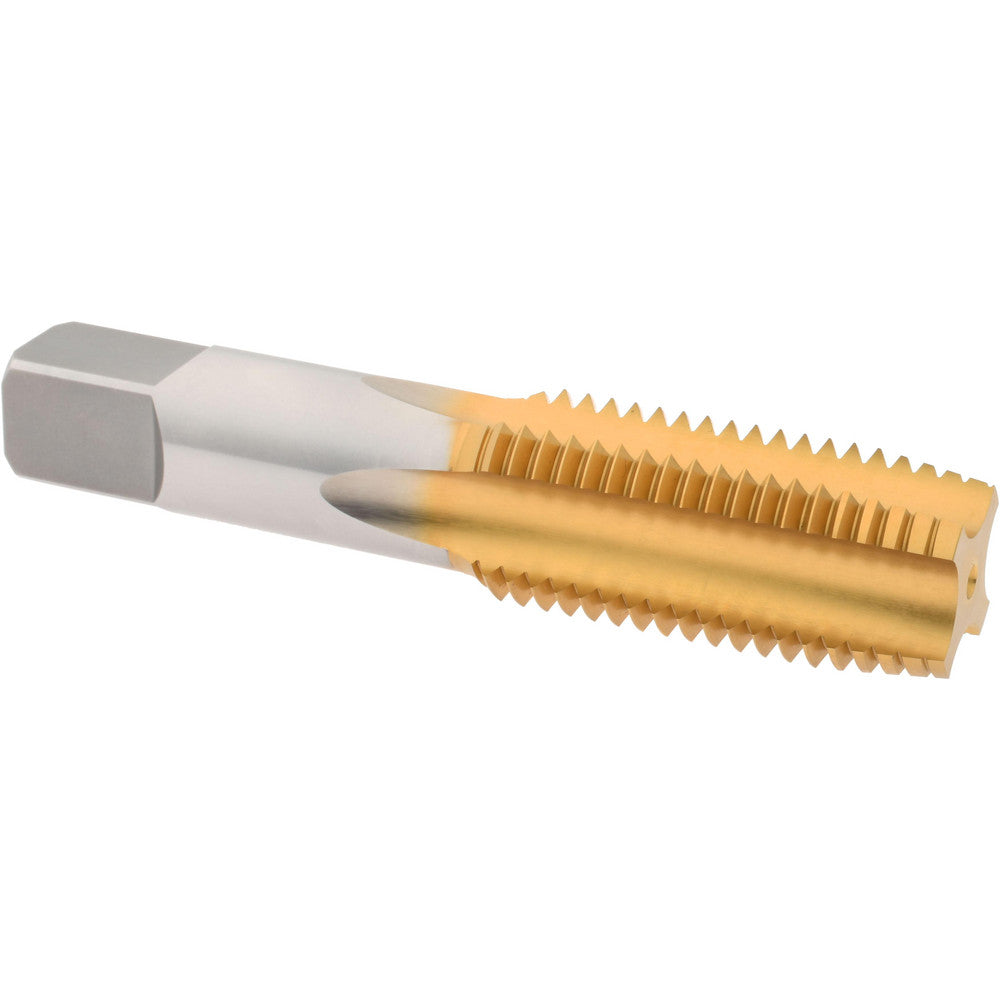 Hertel K008661AS25 Straight Flute Tap 1-1/4-7 UNC, 4 Flute, Plug Chamfer, 3B Class of Fit, High-Speed Steel, Titanium Nitride Finish