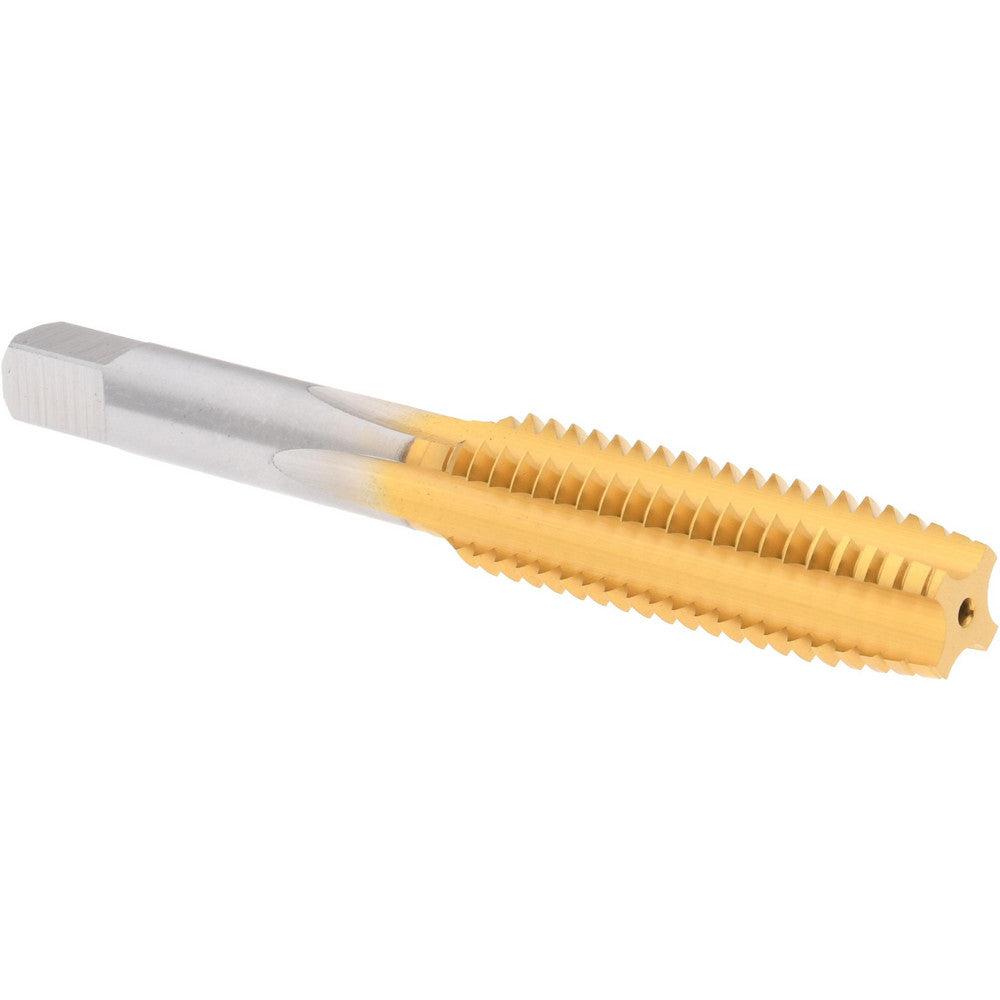 Hertel K008477AS25 Straight Flute Tap 7/16-14 UNC, 4 Flute, Plug Chamfer, High-Speed Steel, Titanium Nitride Finish