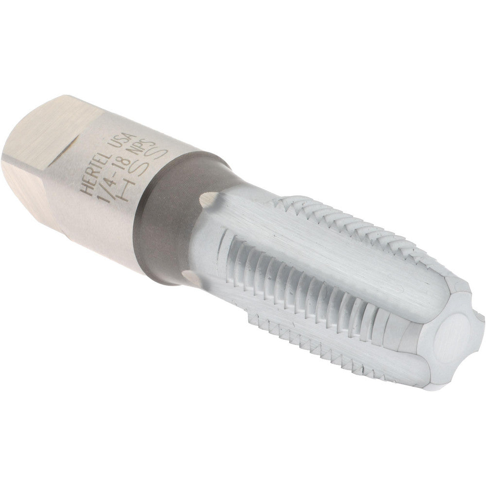Hertel R127322K-S Standard Pipe Tap 1/4-18, NPS, 4 Flutes, High Speed Steel, Chrome Finish