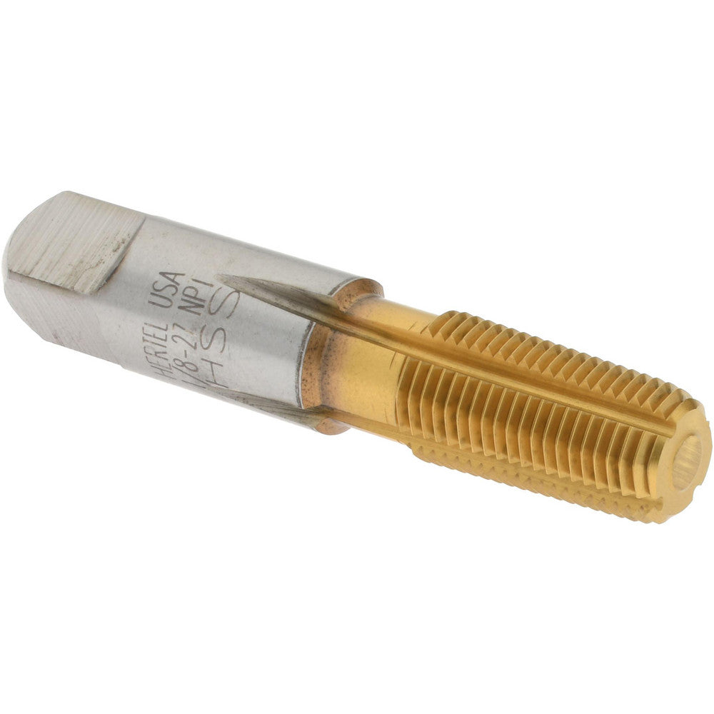 Hertel R837547T-S 1/8-27 NPT, TiN Coated, High Speed Steel, Thread Forming Pipe Tap