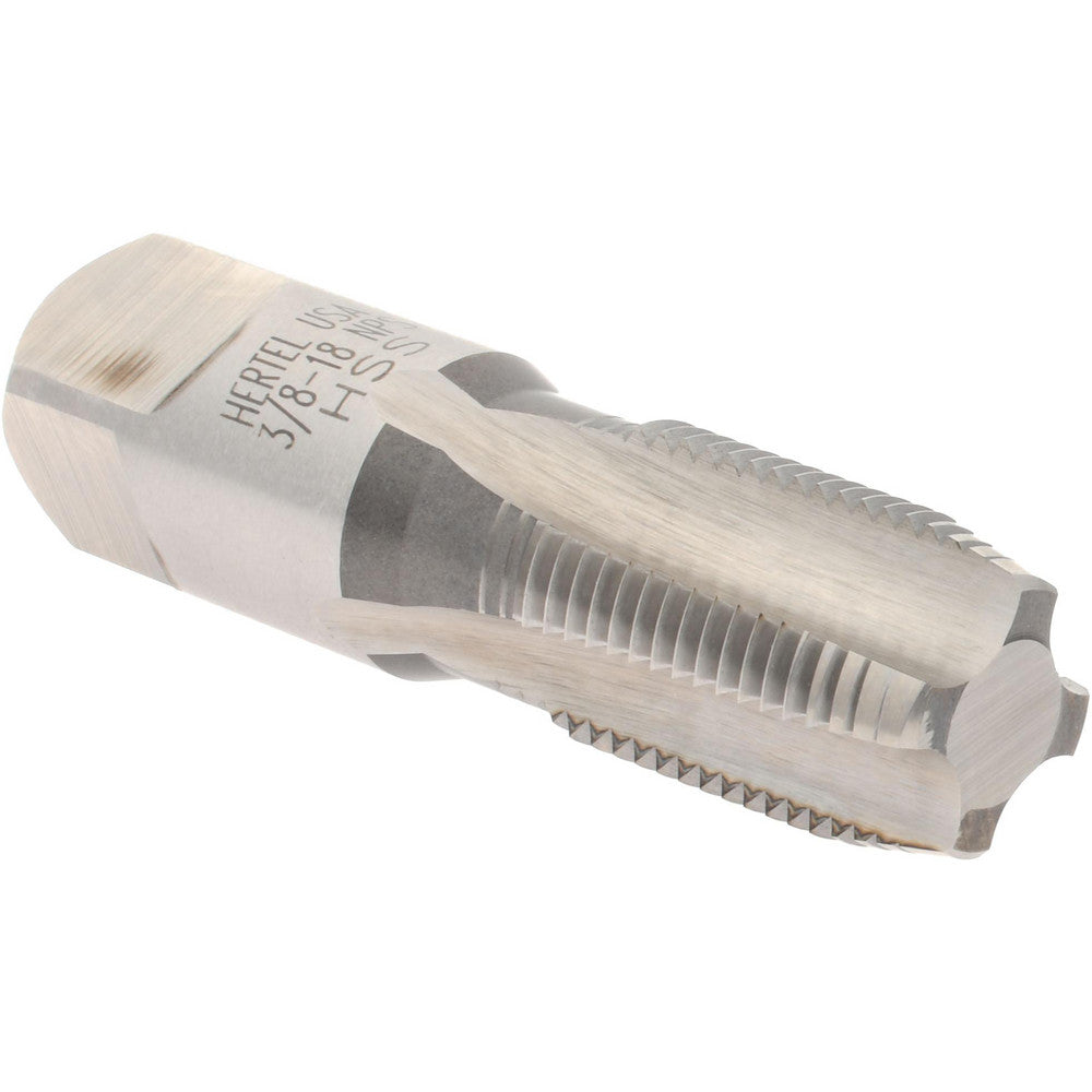 Hertel R127498-S Standard Pipe Tap 3/8-18, NPS, 4 Flutes, High Speed Steel, Bright/Uncoated
