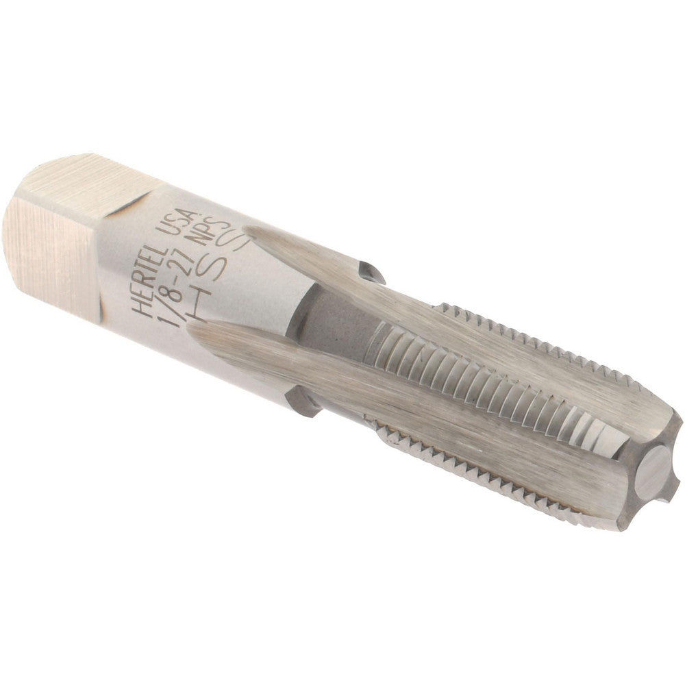 Hertel R127164-S Standard Pipe Tap 1/8-27, NPS, 4 Flutes, High Speed Steel, Bright/Uncoated