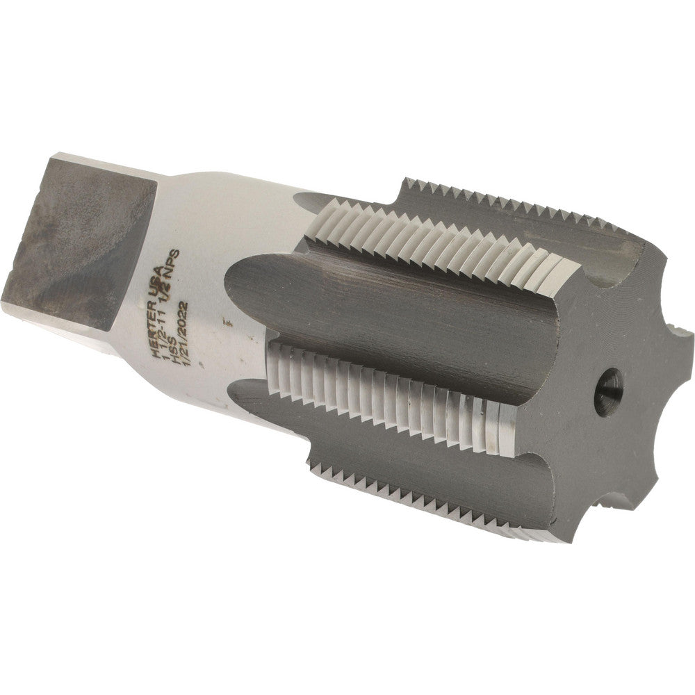 Hertel R837565-S Standard Pipe Tap 1-1/2 - 11-1/2, NPS, 7 Flutes, High Speed Steel, Bright/Uncoated