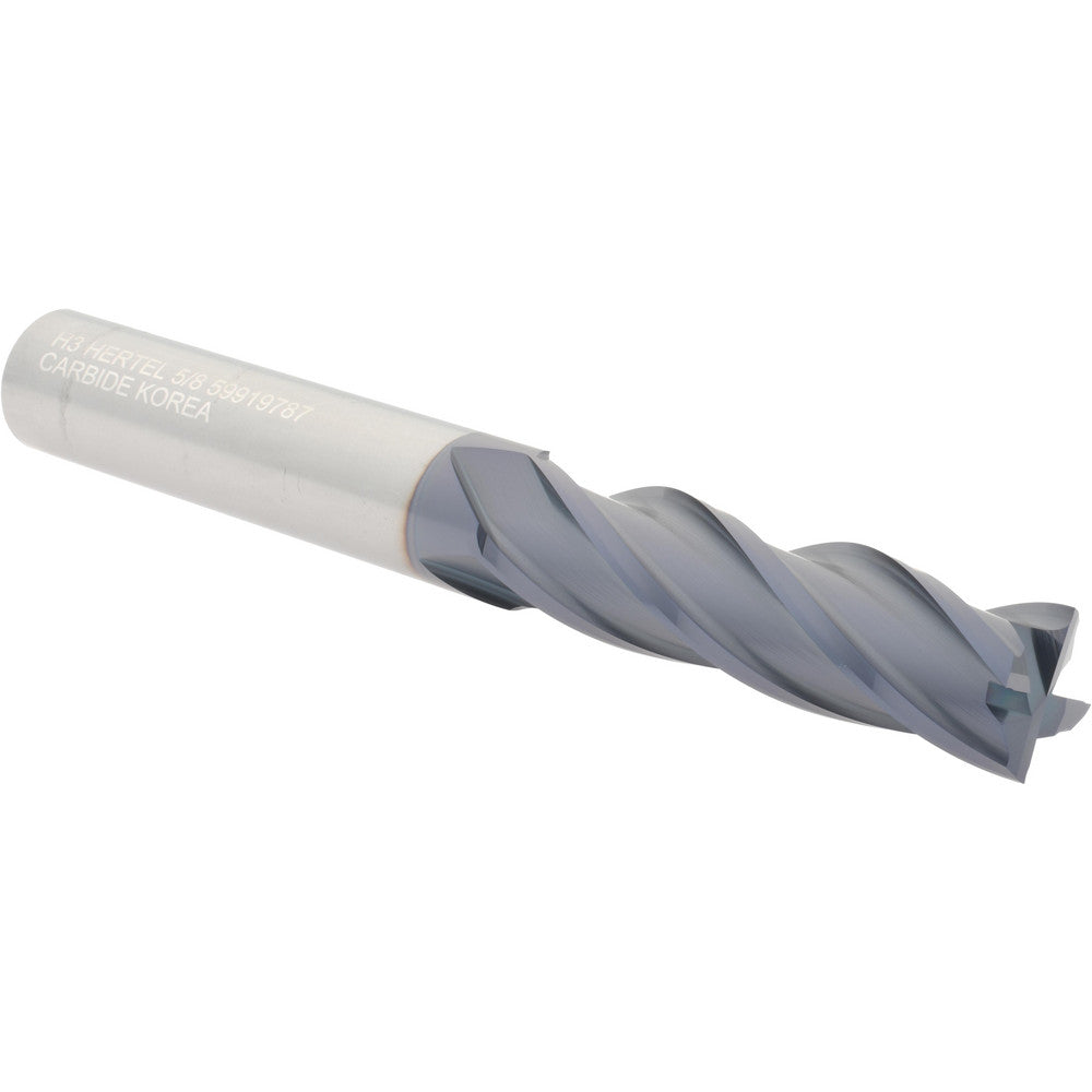 Hertel 59919787 Square End Mill 5/8" Dia, 2-1/4" LOC, 4 Flute, Solid Carbide