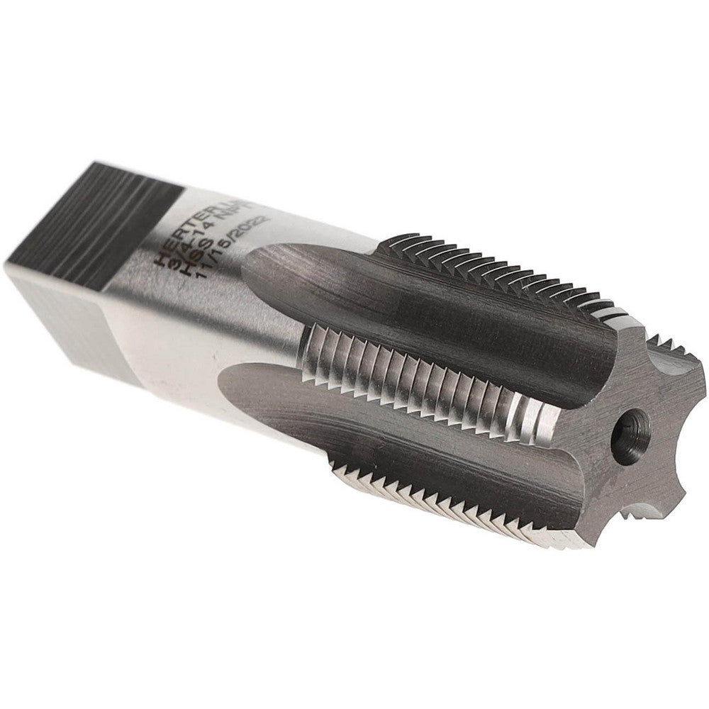 Hertel R837559-S Standard Pipe Tap 3/4-14, NPT, 5 Flutes, High Speed Steel, Bright/Uncoated