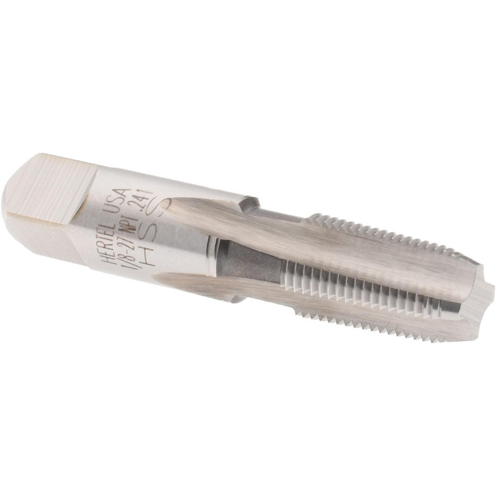 Hertel G837555-S Standard Pipe Tap 1/8-27, NPT, 4 Flutes, High Speed Steel, Bright/Uncoated