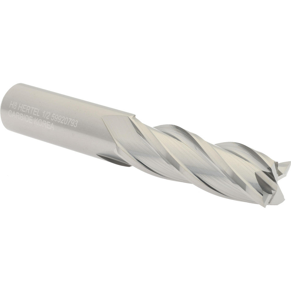 Hertel 59920793 Square End Mill 1/2" Dia, 1-1/2" LOC, 4 Flute, Solid Carbide