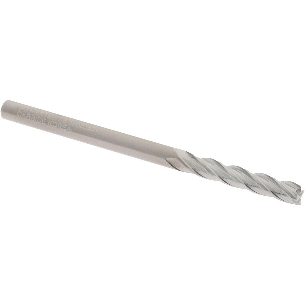 Hertel 59920801 Square End Mill 1/8" Dia, 3/4" LOC, 4 Flute, Solid Carbide