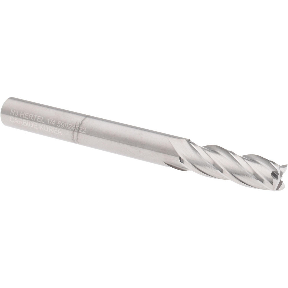Hertel 59924522 Square End Mill 1/4" Dia, 3/4" LOC, 4 Flute, Solid Carbide