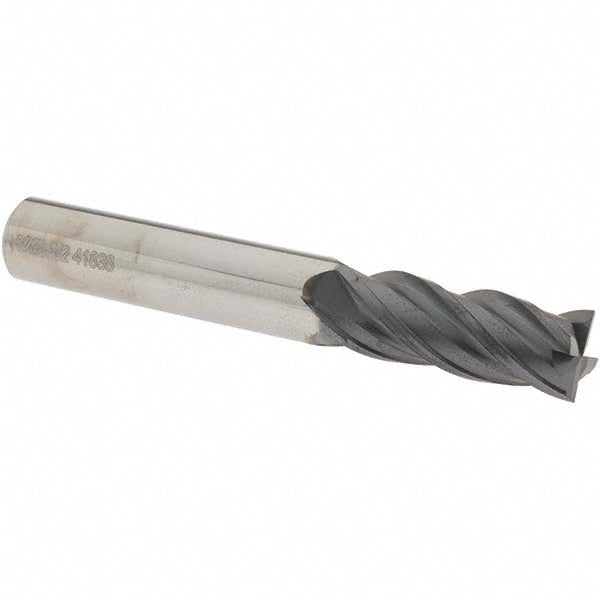 OSG VG441-5009 Square End Mill 1/2'' Dia, 1-1/4'' LOC, 1/2'' Shank Dia, 3-1/2'' OAL, 4 Flutes, Solid Carbide