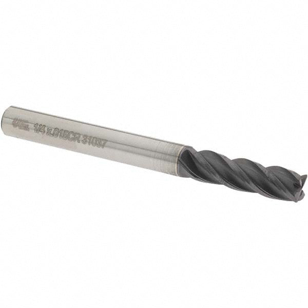 OSG VG434-2502 Corner Radius End Mill 1/4" Dia, 3/4" LOC, 0.015" Radius, 4 Flutes, Solid Carbide