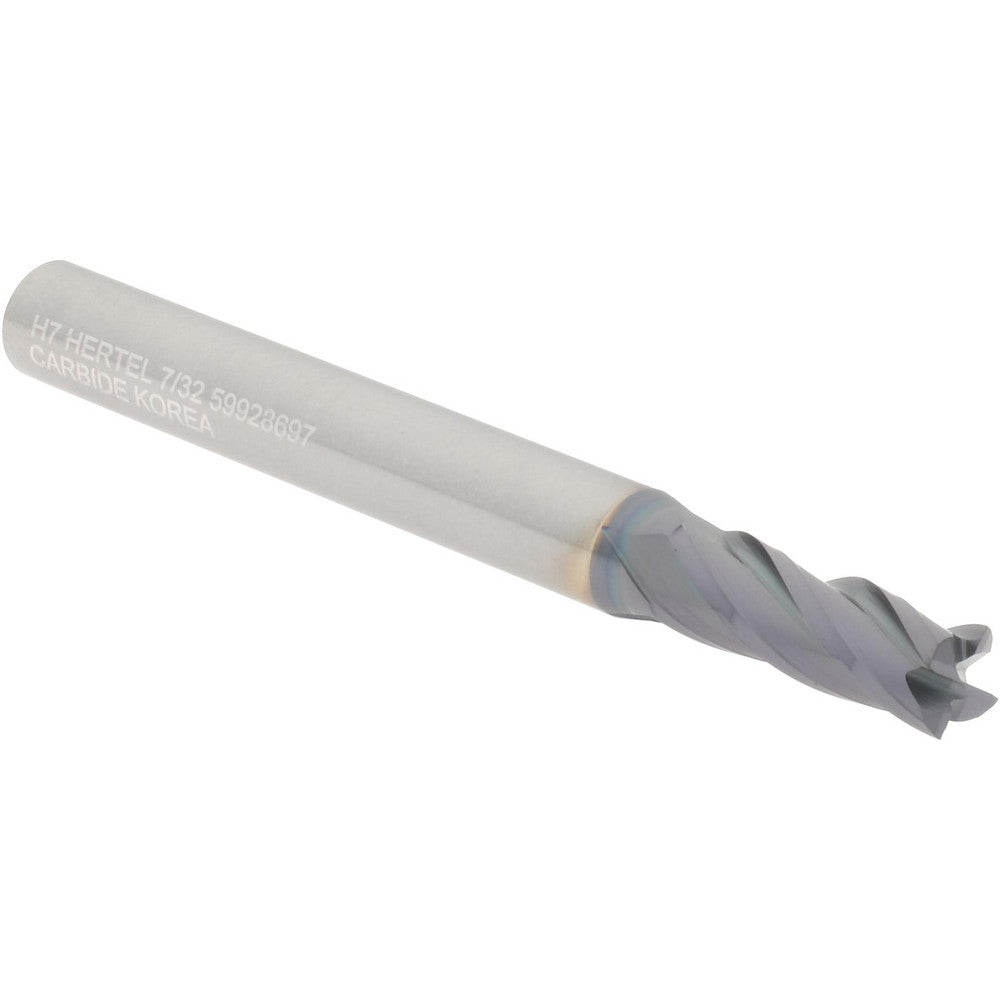 Hertel 59928697 Square End Mill 7/32" Dia, 5/8" LOC, 4 Flute, Solid Carbide