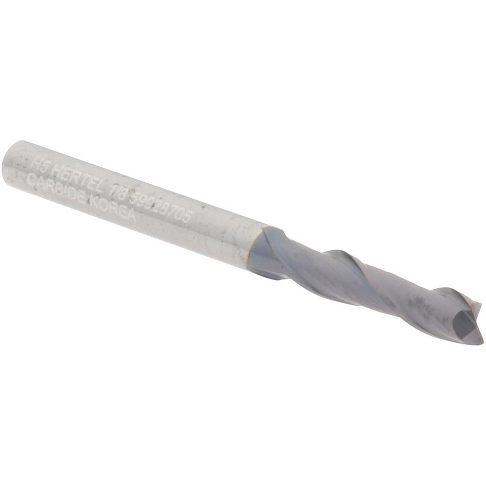 Hertel 59928705 Square End Mill 1/8" Dia, 1/2" LOC, 2 Flute, Solid Carbide