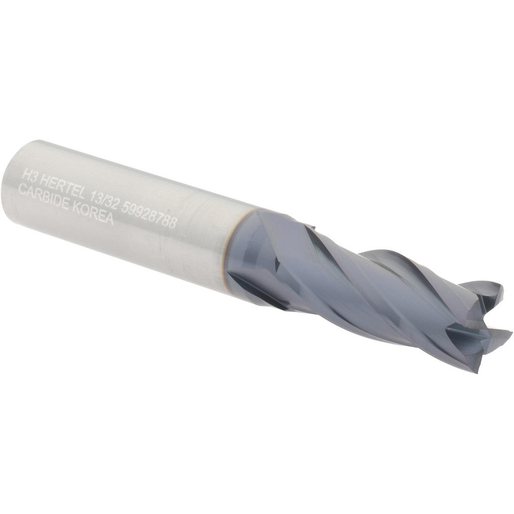 Hertel 59928788 Square End Mill 13/32" Dia, 1" LOC, 4 Flute, Solid Carbide