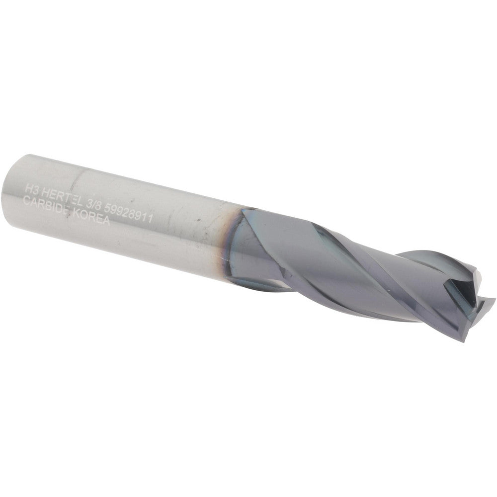 Hertel 59928911 Square End Mill 3/8" Dia, 7/8" LOC, 3 Flute, Solid Carbide