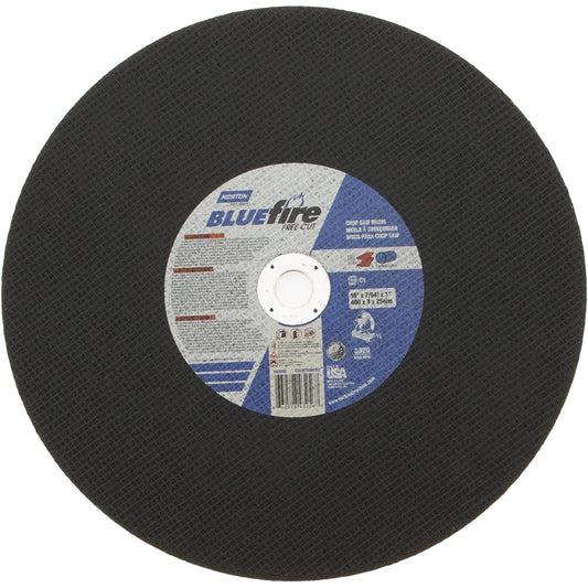 Norton 66252843256 Cut-Off Wheel Type 1, 16" Dia, 7/64" Thick, 1" Hole, Zirconia Alumina