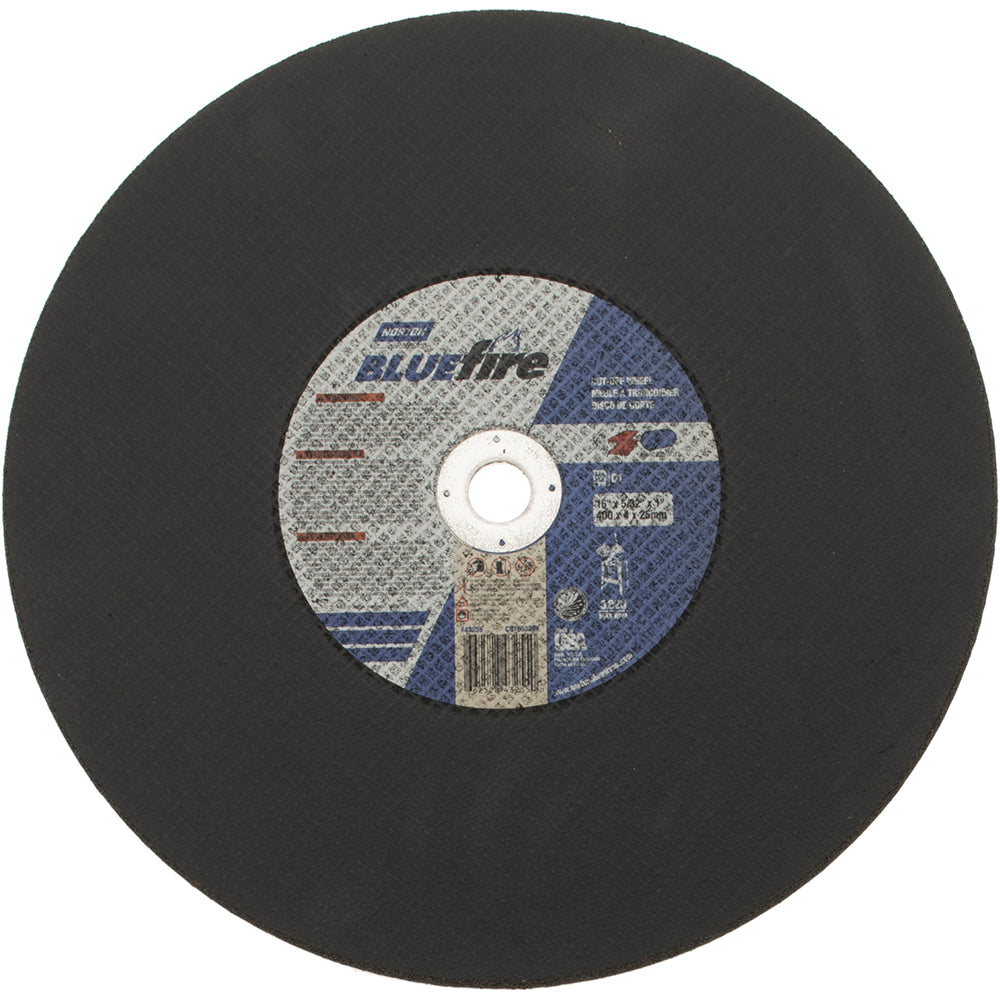 Norton 66252843255 Cut-Off Wheel Type 1, 16" Dia, 5/32" Thick, 1" Hole, Zirconia Alumina