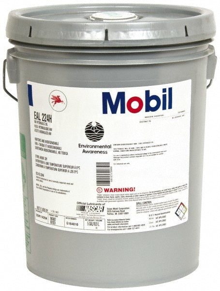 Mobil 102570 Hydraulic Machine Oil EAL224H, SAE 20, ISO 32/46, 5 gal, Pail