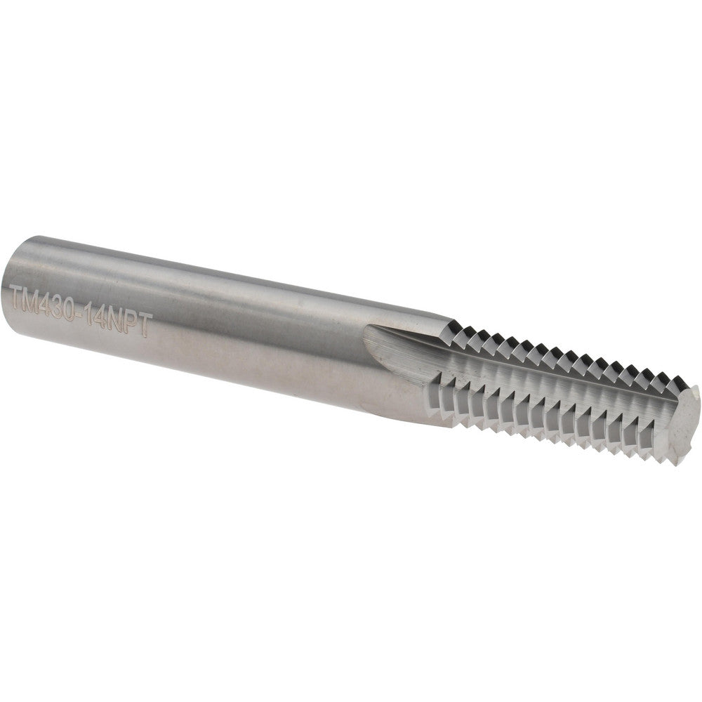 Scientific Cutting Tools, Inc. TM 430-14NPT Straight Flute Thread Mill 1/2-14 & 3/4-14, External & Internal, 4 Flutes, 1/2" Shank Dia, Solid Carbide