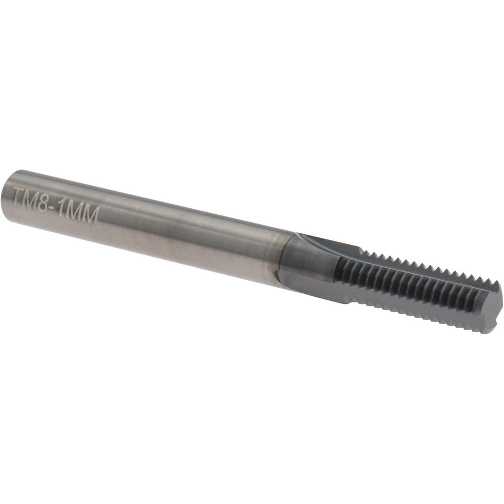 Scientific Cutting Tools, Inc. TM 8-1MM  TIN/C Straight Flute Thread Mill Internal, 3 Flutes, 1/4" Shank Dia, Solid Carbide